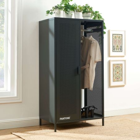 Vestiaire PANTONE métal gris anthracite avec penderie h145cm