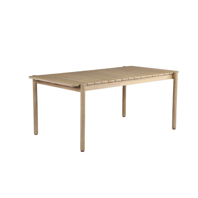 Ensemble repas table SAMOA 180 cm et lot de 6 chaises NOA tissu terracotta