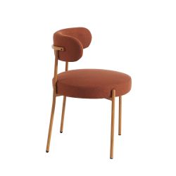 Ensemble repas table SAMOA 180 cm et lot de 6 chaises NOA tissu terracotta