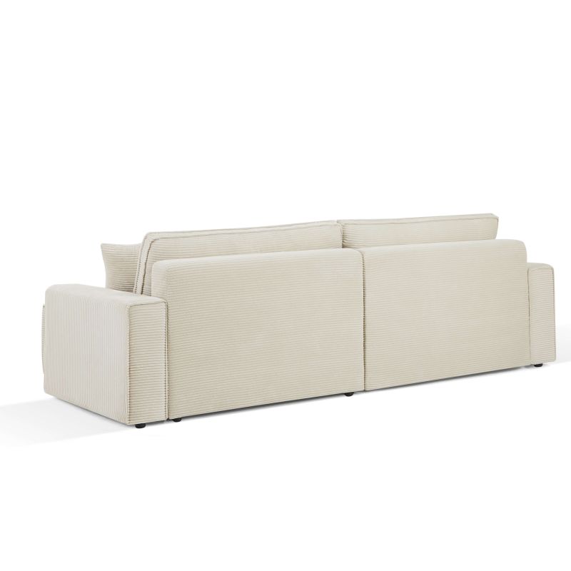 Canapé d'angle convertible et réversible ZOLA 4 places velours côtelé beige