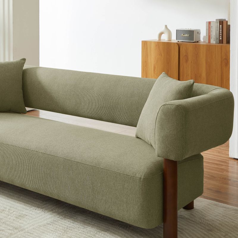 Canapé droit fixe BRAZZA 3 places tissu kaki