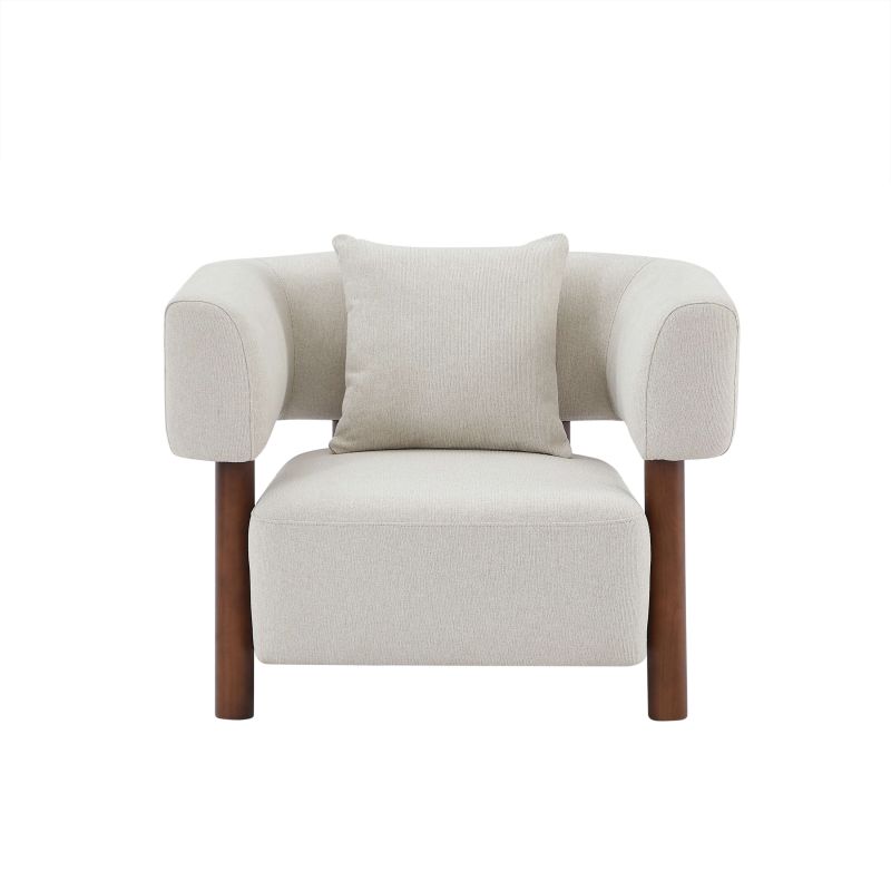 Fauteuil fixe BRAZZA 1 place tissu beige