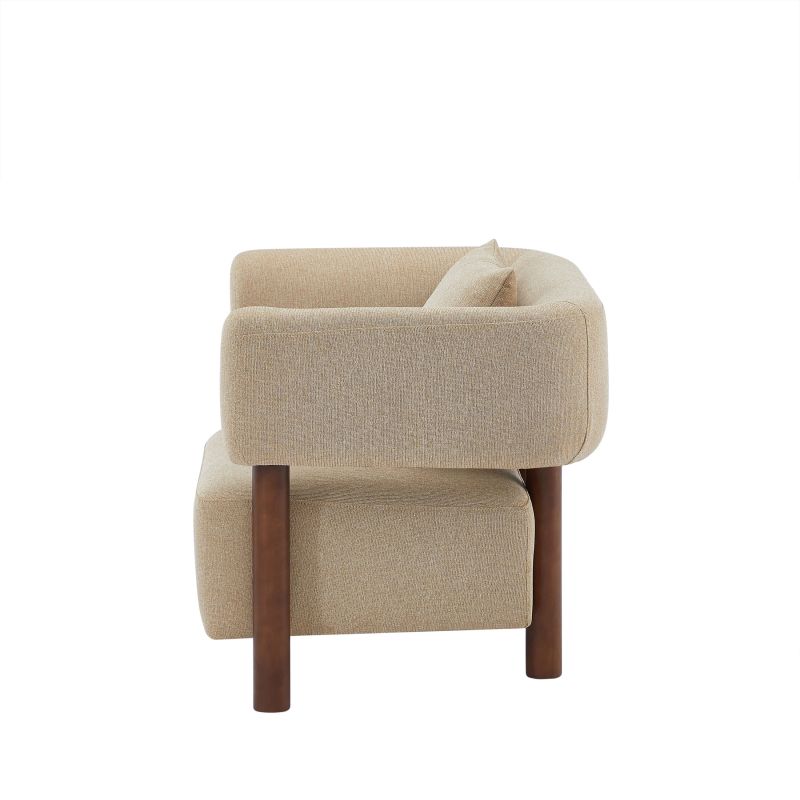 Fauteuil fixe BRAZZA 1 place tissu beige sable