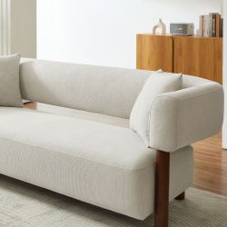 Canapé droit fixe BRAZZA 3 places tissu beige