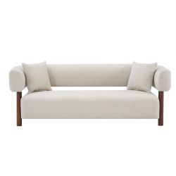 Canapé droit fixe BRAZZA 3 places tissu beige