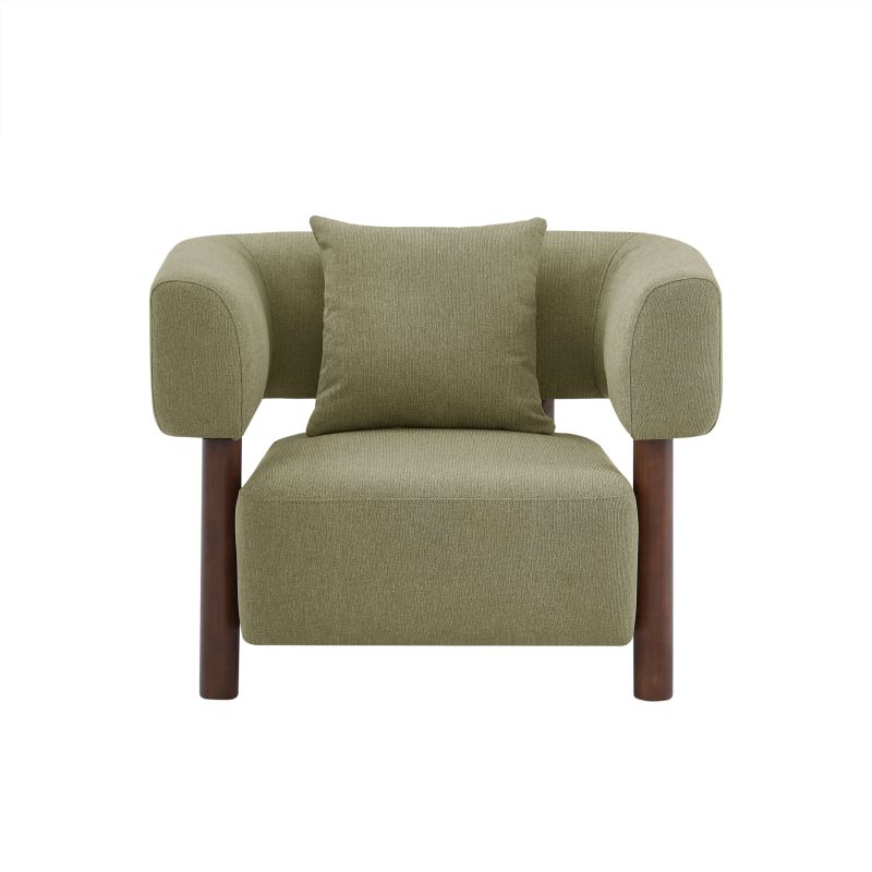 Fauteuil fixe BRAZZA 1 place tissu kaki