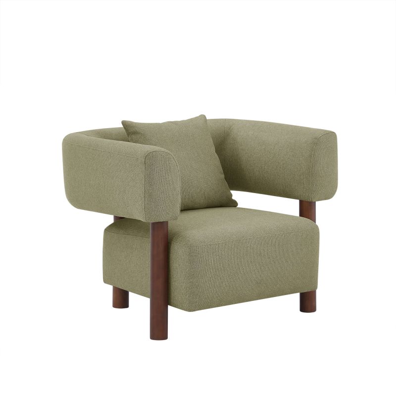 Fauteuil fixe BRAZZA 1 place tissu kaki