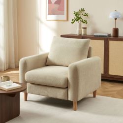 Fauteuil fixe CALIBA 1 place tissu chenille taupe