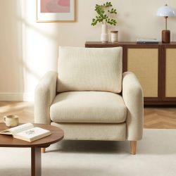 Fauteuil fixe CALIBA 1 place tissu chenille taupe