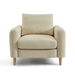 Fauteuil fixe CALIBA 1 place tissu chenille taupe