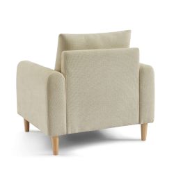 Fauteuil fixe CALIBA 1 place tissu chenille taupe