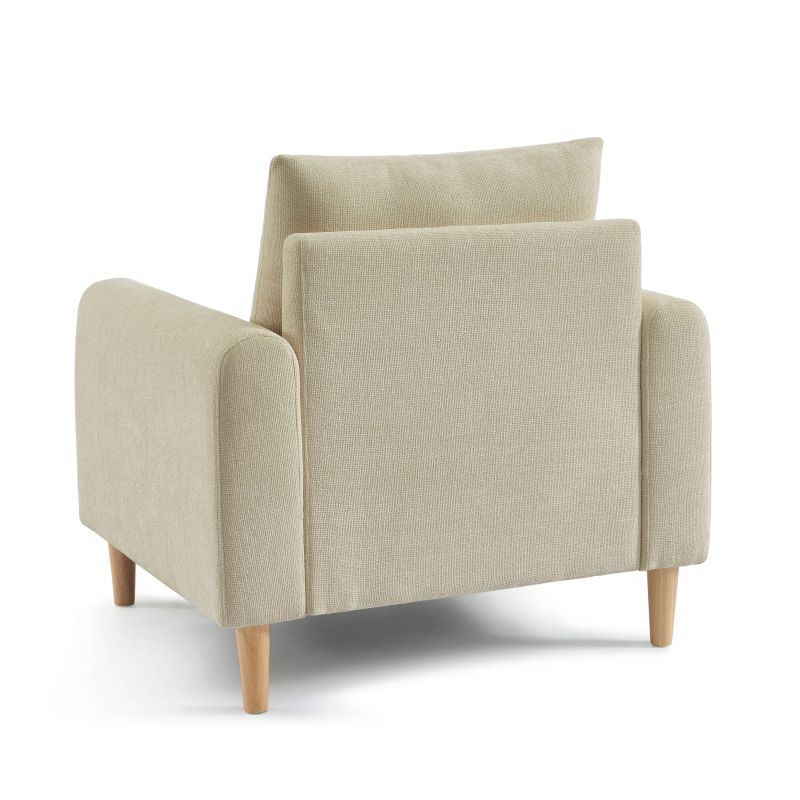 Fauteuil fixe CALIBA 1 place tissu chenille taupe