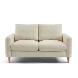 Canapé droit fixe CALIBA 2 places tissu chenille beige