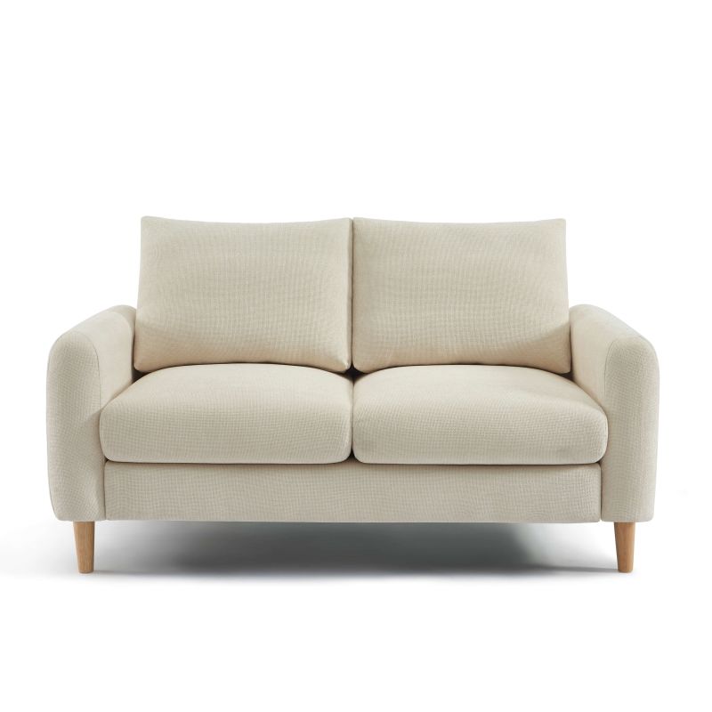 Canapé droit fixe CALIBA 2 places tissu chenille beige