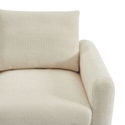 Canapé droit fixe CALIBA 2 places tissu chenille beige