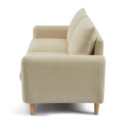 Canapé droit fixe CALIBA 2 places tissu chenille taupe