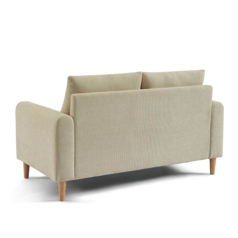 Canapé droit fixe CALIBA 2 places tissu chenille taupe