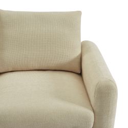 Canapé droit fixe CALIBA 2 places tissu chenille taupe