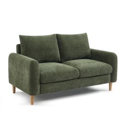 Canapé droit fixe CALIBA 2 places tissu chenille vert