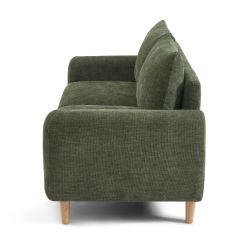 Canapé droit fixe CALIBA 2 places tissu chenille vert