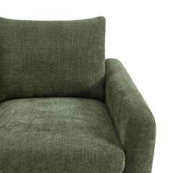 Canapé droit fixe CALIBA 2 places tissu chenille vert