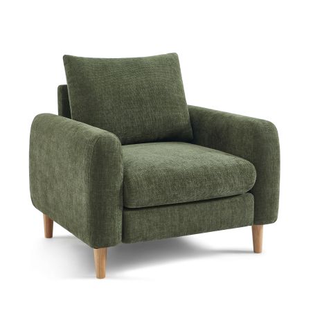 Fauteuil fixe CALIBA 1 place tissu chenille vert