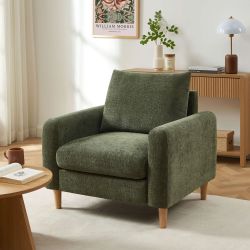 Fauteuil fixe CALIBA 1 place tissu chenille vert