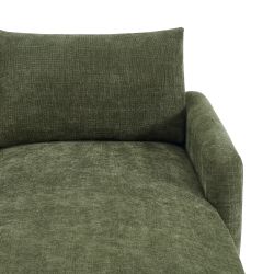 Canapé d'angle réversible fixe CALIBA 4 places tissu chenille vert