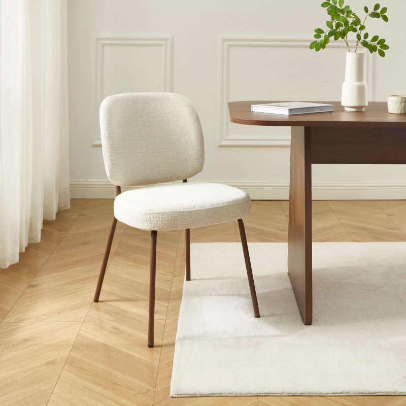 Lot de 2 chaises MOE tissu beige pieds effet bois