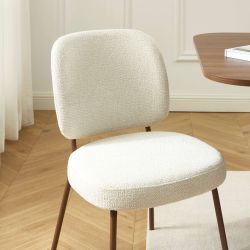 Lot de 2 chaises MOE tissu beige pieds effet bois