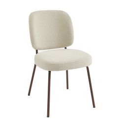 Lot de 2 chaises MOE tissu beige pieds effet bois