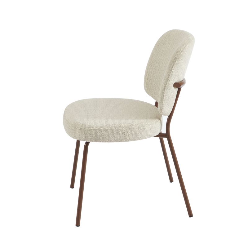 Lot de 2 chaises MOE tissu beige pieds effet bois