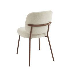 Lot de 2 chaises MOE tissu beige pieds effet bois