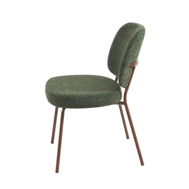 Lot de 2 chaises MOE tissu vert foncé pieds effet bois