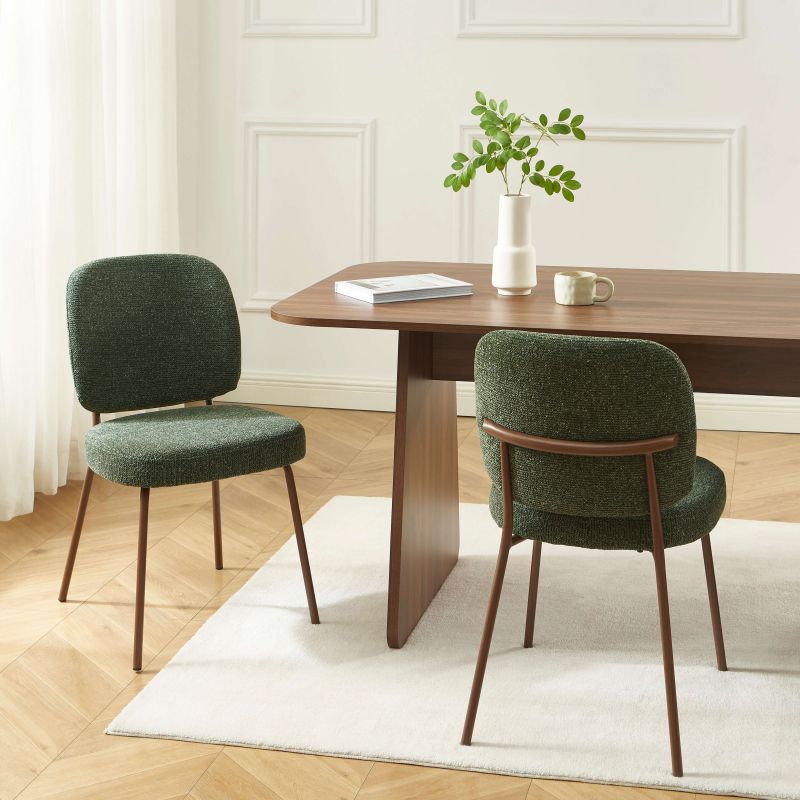 Lot de 2 chaises MOE tissu vert foncé pieds effet bois