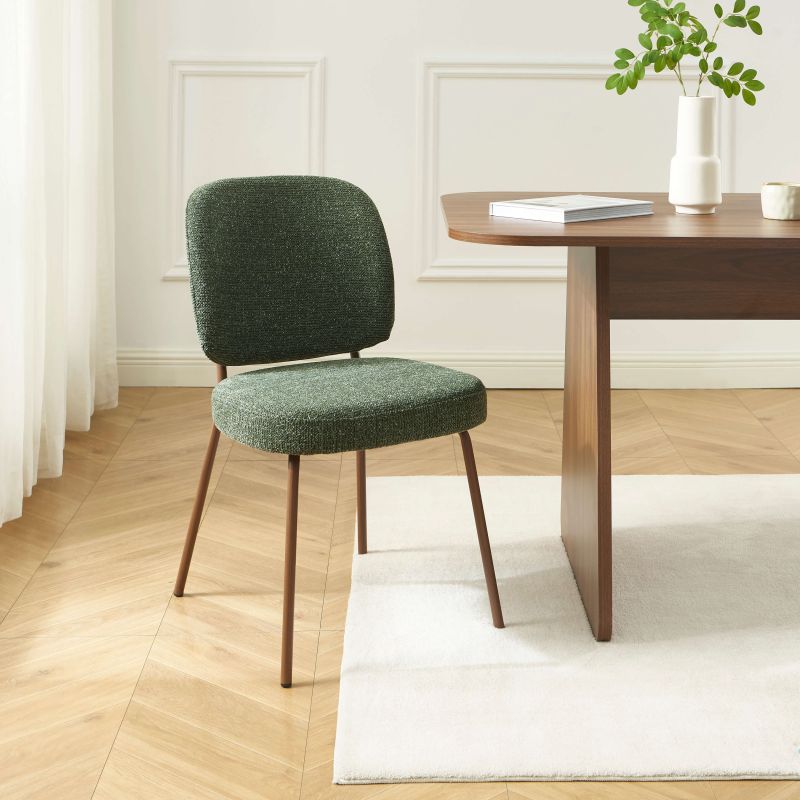 Lot de 2 chaises MOE tissu vert foncé pieds effet bois