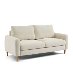 Canapé droit fixe CALIBA 3 places tissu chenille beige
