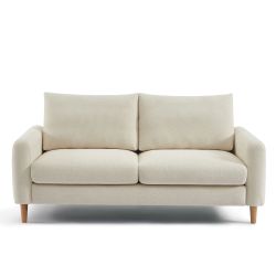 Canapé droit fixe CALIBA 3 places tissu chenille beige