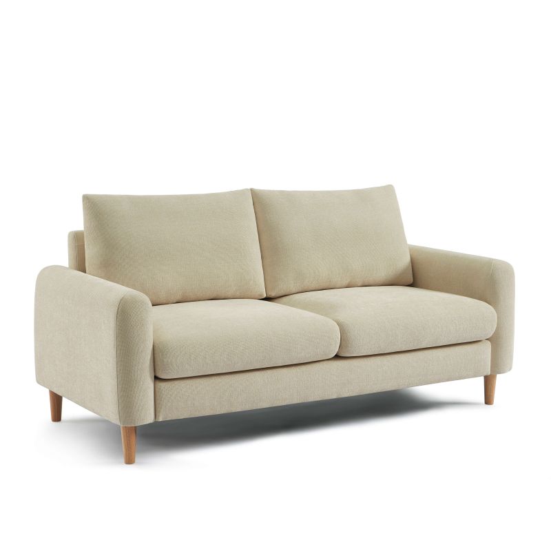 Canapé droit fixe CALIBA 3 places tissu chenille taupe