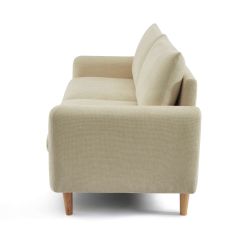 Canapé droit fixe CALIBA 3 places tissu chenille taupe