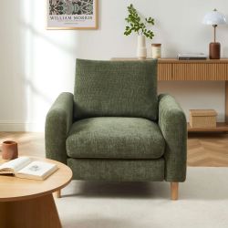 Fauteuil fixe CALIBA 1 place tissu chenille vert