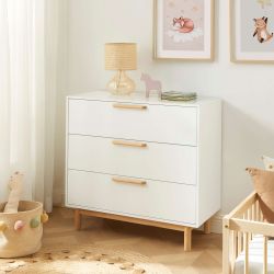 Commode enfant ROME blanc 3 tiroirs 90cm