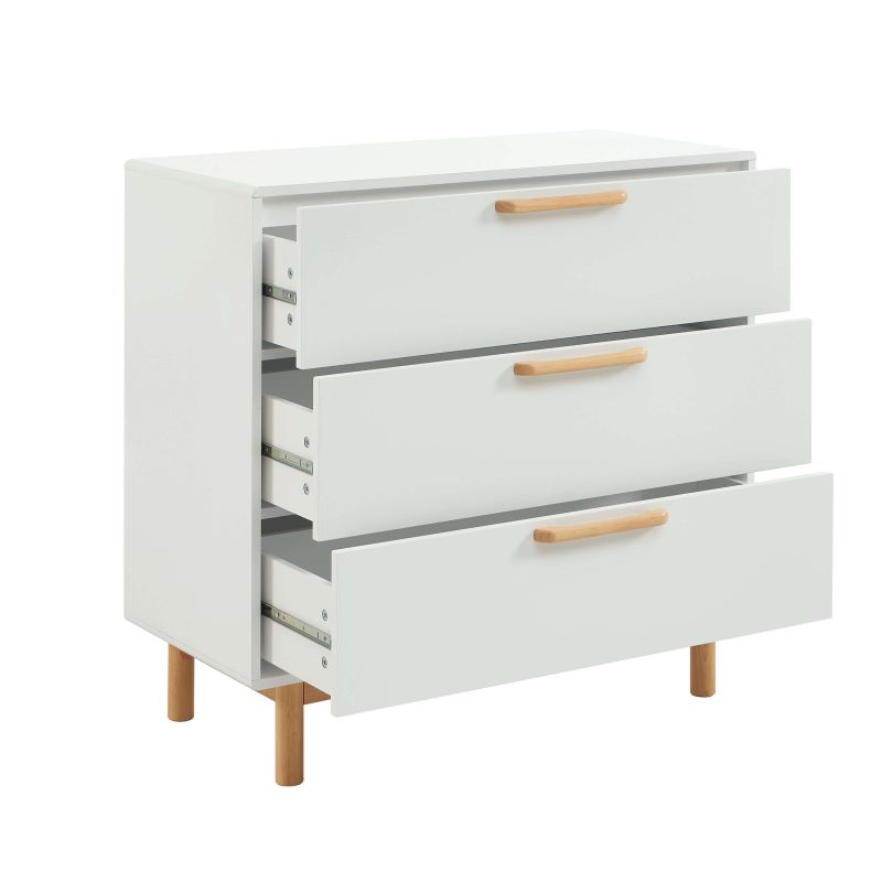 Commode enfant ROME blanc 3 tiroirs 90cm