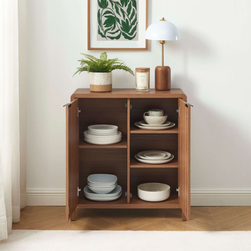 Buffet UTICA effet noyer 2 portes 75cm