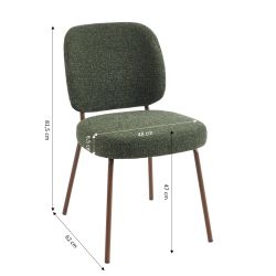 Lot de 2 chaises MOE tissu vert foncé pieds effet bois