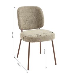 Lot de 2 chaises MOE tissu marron clair pieds effet bois