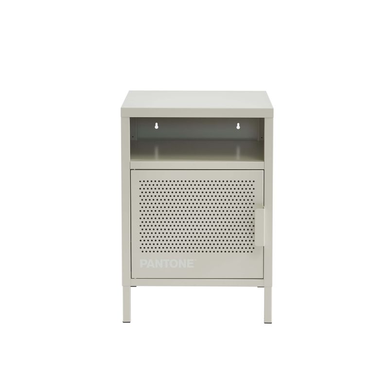 Table de chevet PANTONE métal beige sable 40cm