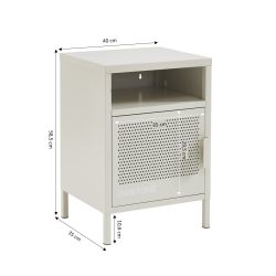 Table de chevet PANTONE métal beige sable 40cm