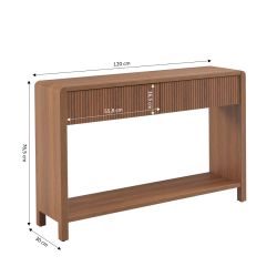 Console UTICA effet noyer 2 tiroirs 120cm
