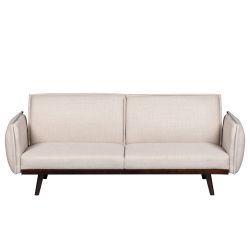 Canapé droit convertible VESTA 3 places tissu beige